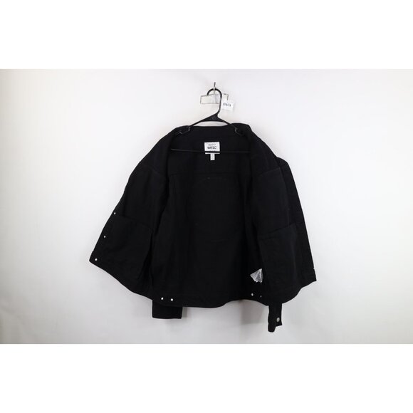 WESC Streetwear Mens Large Hardcore Happiness Smiley Face Denim Trucker Jacket - Picture 10 of 16